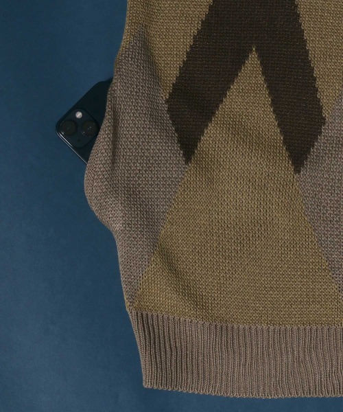 ANPAS（アンパス）の「Total Pattern Jacquard Knit Cardigan/総柄 ジャガード ルーズニットカーディガン（カーディガン/ボレロ・メンズ・ベージュ/アイボリー・M/L）」の7枚目の写真