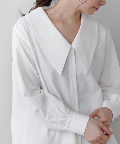 Bou Jeloud(ブージュルード)の「【WEB限定】ビックカラーシャツ(シャツ/ブラウス・レディース・イエロー/アイボリー/ラベンダー・FREE)」の10枚目の写真