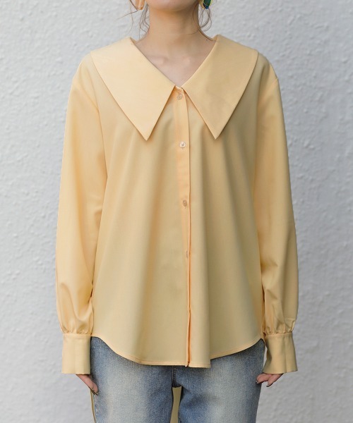 Bou Jeloud(ブージュルード)の「【WEB限定】ビックカラーシャツ(シャツ/ブラウス・レディース・イエロー/アイボリー/ラベンダー・FREE)」の15枚目の写真