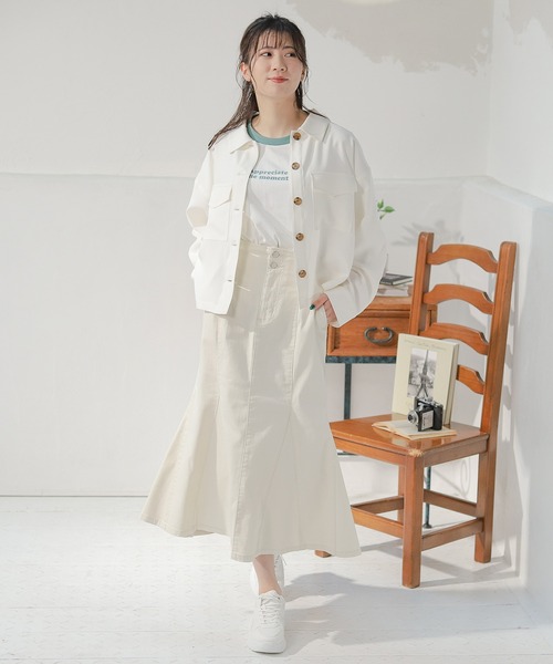 Honeys(ハニーズ)の「ミリタリージャケット(ミリタリージャケット・レディース・アイボリー/ピンク/カーキ/グレイッシュベージュ・S/M/L)」の5枚目の写真