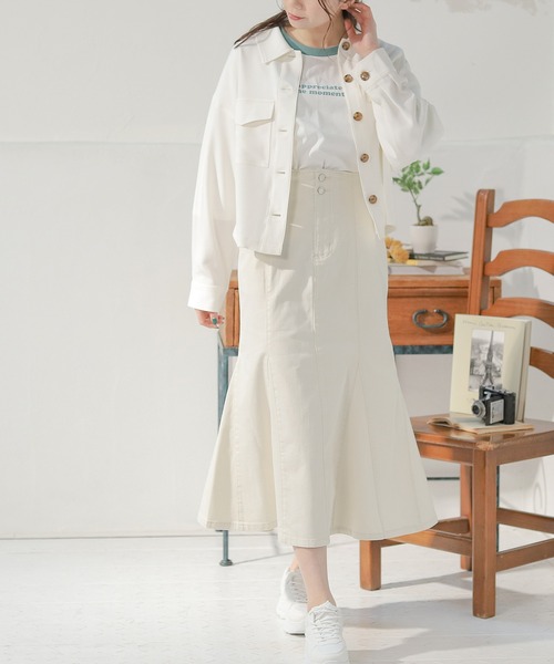 Honeys(ハニーズ)の「ミリタリージャケット(ミリタリージャケット・レディース・アイボリー/ピンク/カーキ/グレイッシュベージュ・S/M/L)」の6枚目の写真