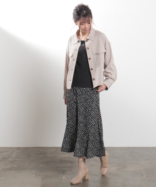 Honeys(ハニーズ)の「ミリタリージャケット(ミリタリージャケット・レディース・アイボリー/ピンク/カーキ/グレイッシュベージュ・S/M/L)」の10枚目の写真