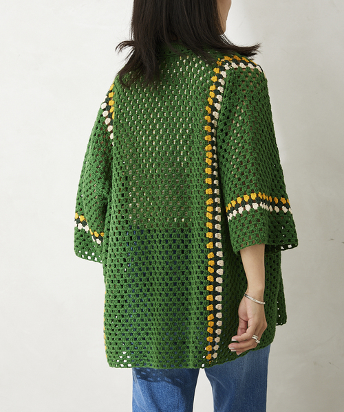 追加》CALIFORNIA クロシェアミ 半袖ニットシャツ'LINE'（シャツ