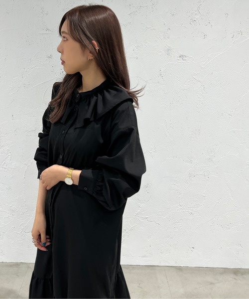 HANAE MORI×CELFORDコラボ】衿付きティアードワンピース