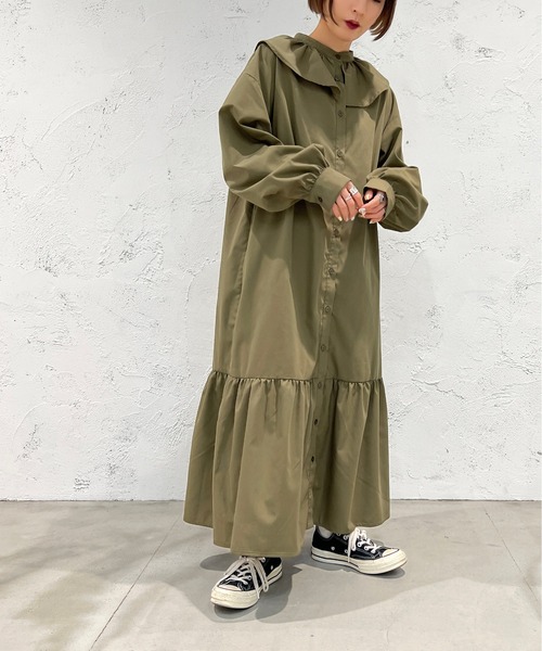 HANAE MORI×CELFORDコラボ】衿付きティアードワンピース