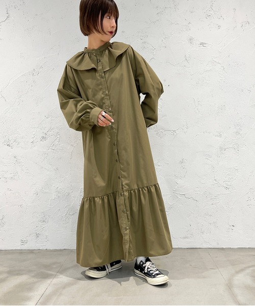 apres jour mignon（アプレジュールミニョン）の「襟付きティアードワンピース【ZOZOTOWN限定アイテム】（ワンピース・レディース・ブラック/カーキ・X-LARGE/フリー）」の15枚目の写真