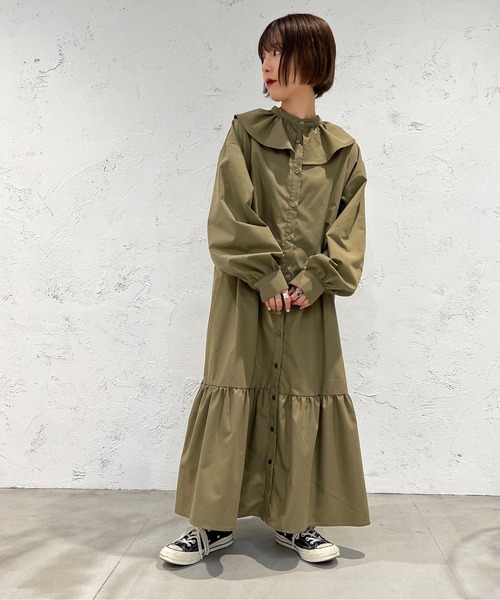 襟付きティアードワンピース【ZOZOTOWN限定アイテム】（ワンピース