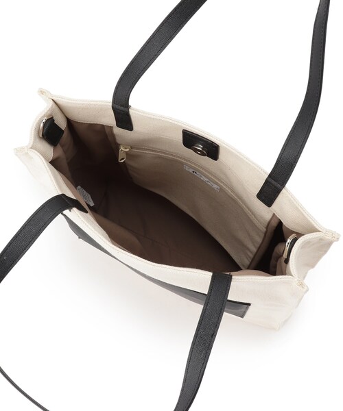 tk.TAKEO KIKUCHI(ティーケータケオキクチ)の「◆キャンバス×サフィアーノトート(トートバッグ・レディース・ホワイト系5/ブラック系4・00)」の6枚目の写真