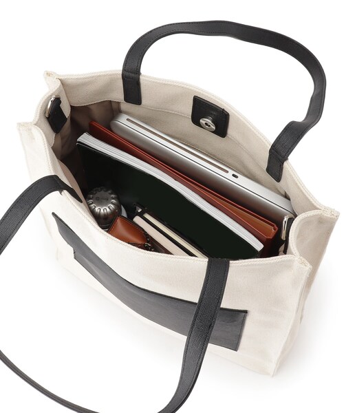 tk.TAKEO KIKUCHI(ティーケータケオキクチ)の「◆キャンバス×サフィアーノトート(トートバッグ・レディース・ホワイト系5/ブラック系4・00)」の7枚目の写真