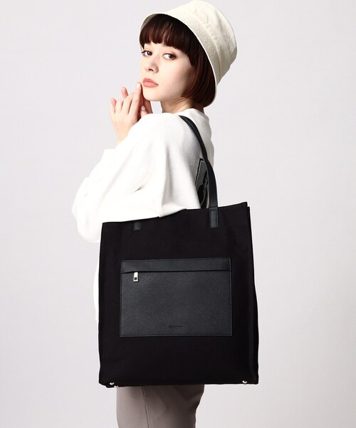 tk.TAKEO KIKUCHI(ティーケータケオキクチ)の「◆キャンバス×サフィアーノトート(トートバッグ・レディース・ホワイト系5/ブラック系4・00)」の9枚目の写真