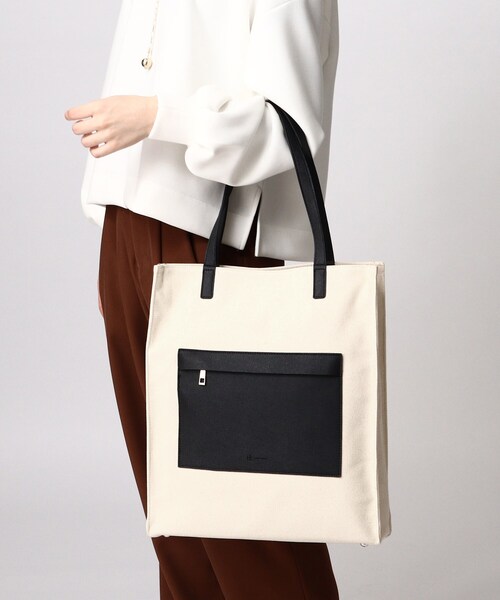 tk.TAKEO KIKUCHI(ティーケータケオキクチ)の「◆キャンバス×サフィアーノトート(トートバッグ・レディース・ホワイト系5/ブラック系4・00)」の12枚目の写真