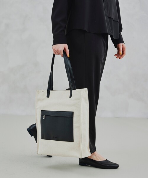 tk.TAKEO KIKUCHI(ティーケータケオキクチ)の「◆キャンバス×サフィアーノトート(トートバッグ・レディース・ホワイト系5/ブラック系4・00)」の17枚目の写真