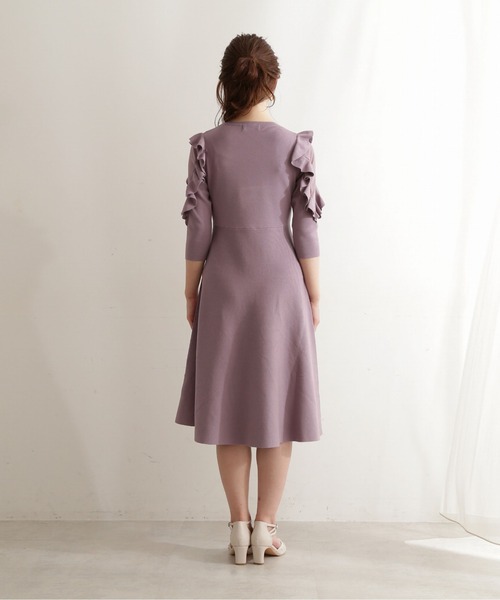 PROPORTION BODY DRESSING(プロポーションボディドレッシング)の「ラッフルスリーブニットワンピース / 1212140303(ワンピース・レディース・パープル/ダークグレー/グレー・MEDIUM/SMALL)」の10枚目の写真