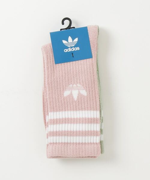 adidas（アディダス）の「コージー ミッドカット クルーソックス2足組 / アディダスオリジナルス（ソックス/靴下・レディース・ブラウン/ライム・LARGE/MEDIUM/SMALL/kids-XXL）」の4枚目の写真