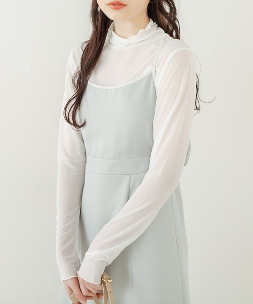 OLIVE des OLIVE（オリーブデオリーブ）の「シアインナー（Tシャツ/カットソー・レディース・オフホワイト/ブルー/ミント・FREE）」の2枚目の写真