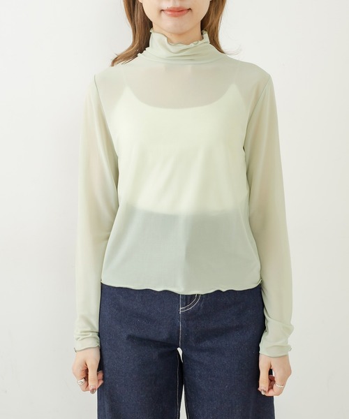 OLIVE des OLIVE（オリーブデオリーブ）の「シアインナー（Tシャツ/カットソー・レディース・オフホワイト/ブルー/ミント・FREE）」の15枚目の写真