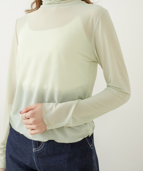 OLIVE des OLIVE（オリーブデオリーブ）の「シアインナー（Tシャツ/カットソー・レディース・オフホワイト/ブルー/ミント・FREE）」の18枚目の写真