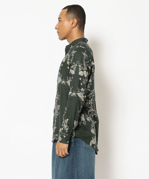 BOHEMIANS(ボヘミアンズ)の「BOHEMIANS/ボヘミアンズ NIGHITINGALE STAND CO SHIRT ナイチンゲールスタンドカラーシャツ(シャツ/ブラウス・メンズ・ダークグリーン・MEDIUM/X-LARGE/LARGE)」の2枚目の写真