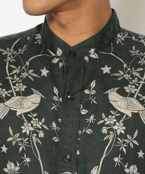 BOHEMIANS(ボヘミアンズ)の「BOHEMIANS/ボヘミアンズ NIGHITINGALE STAND CO SHIRT ナイチンゲールスタンドカラーシャツ(シャツ/ブラウス・メンズ・ダークグリーン・MEDIUM/X-LARGE/LARGE)」の9枚目の写真
