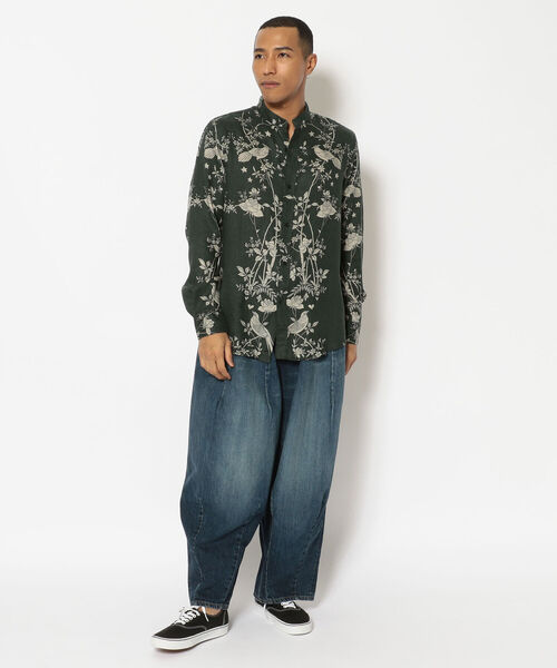 BOHEMIANS(ボヘミアンズ)の「BOHEMIANS/ボヘミアンズ NIGHITINGALE STAND CO SHIRT ナイチンゲールスタンドカラーシャツ(シャツ/ブラウス・メンズ・ダークグリーン・MEDIUM/X-LARGE/LARGE)」の4枚目の写真