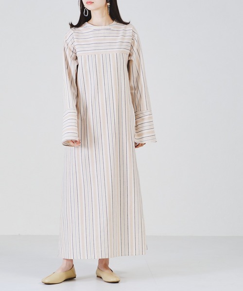 acro（アクロ）の「ストライプ2WAYワンピース/AC1311（ワンピース・レディース・ベージュ/ブルー・ﾌﾘ-）」の11枚目の写真
