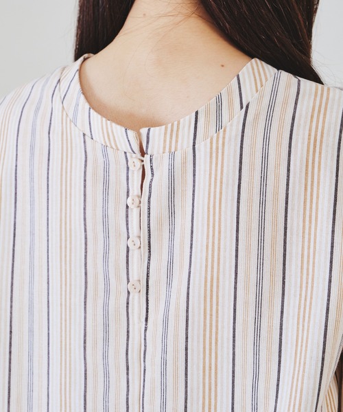 acro（アクロ）の「ストライプ2WAYワンピース/AC1311（ワンピース・レディース・ベージュ/ブルー・ﾌﾘ-）」の3枚目の写真
