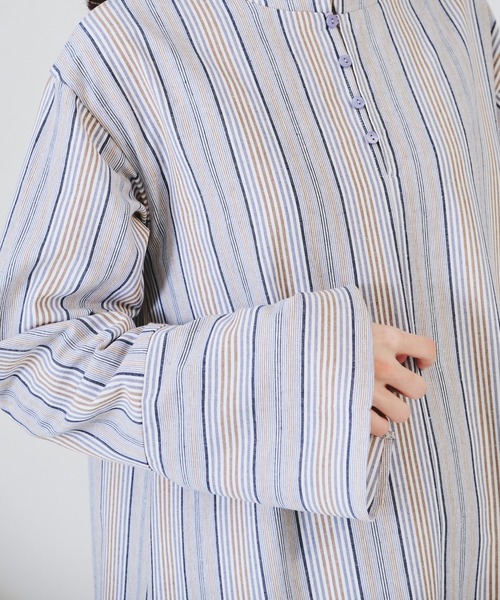 acro（アクロ）の「ストライプ2WAYワンピース/AC1311（ワンピース・レディース・ベージュ/ブルー・ﾌﾘ-）」の9枚目の写真