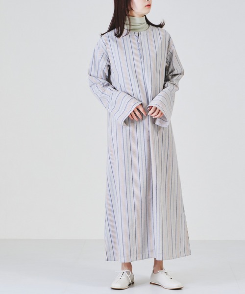 acro（アクロ）の「ストライプ2WAYワンピース/AC1311（ワンピース・レディース・ベージュ/ブルー・ﾌﾘ-）」の13枚目の写真