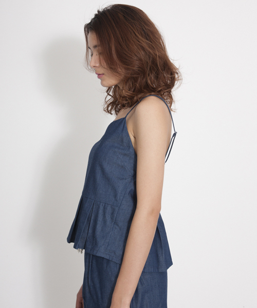 MILKFED.（ミルクフェド）の「N/S PEPLUM BUSTIER　（ぺプラムビスチェ/無地・ストライプ）（キャミソール・レディース・ブルー/インディゴブルー・MEDIUM/SMALL）」の3枚目の写真