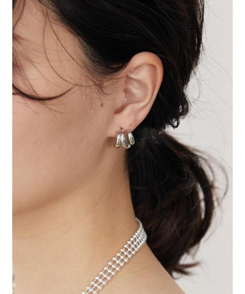 AMERICAN HOLIC(アメリカンホリック)の「トリプルラインミニフープピアス(ピアス(両耳用)・レディース・シルバー/ゴールド・FREE)」の2枚目の写真