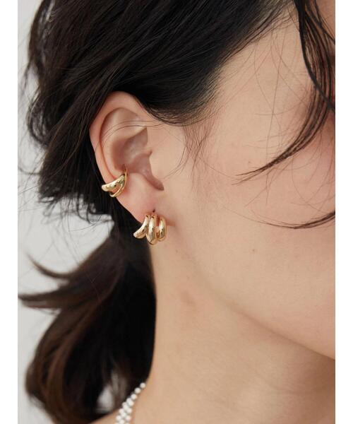 AMERICAN HOLIC(アメリカンホリック)の「トリプルラインミニフープピアス(ピアス(両耳用)・レディース・シルバー/ゴールド・FREE)」の1枚目の写真