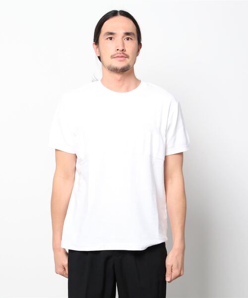 SEAGREEN(シーグリーン)の「SEAGREEN(シーグリーン) PILE BORDER T-SHIRT(Tシャツ/カットソー・メンズ・ダークネイビー/ベージュ/ホワイト・3/4/2/1)」の2枚目の写真