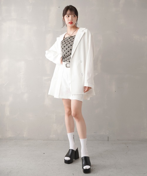 SPINNS（スピンズ）の「モノグラムデザインジャガードキャミソール（キャミソール・レディース・ブラック×ホワイト/ベージュ×ブラック・ONESIZE）」の22枚目の写真