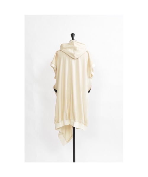 gomme（ゴム）の「60/-ファイン裏毛　ロングパーカー（パーカー・レディース・ブラック/キナリ・MEDIUM）」の9枚目の写真