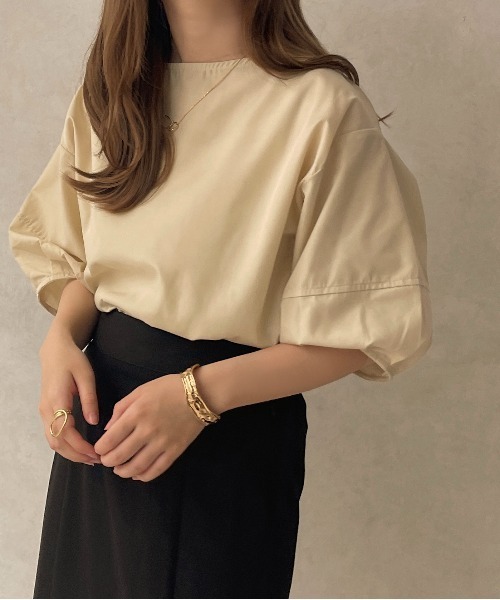 apres jour clair（アプレジュールクレア）の「【apres jour clair】ランタンスリーブブラウス【ZOZOTOWN限定アイテム】（シャツ/ブラウス・レディース・ベージュ/オフホワイト/モカ・フリー/X-LARGE）」の18枚目の写真