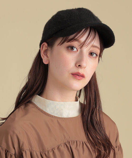 Ray BEAMS（レイビームス）の「Ray BEAMS / 6パネル シャギー キャップ（キャップ・レディース・ブラック/ホワイト・ONE SIZE）」の2枚目の写真