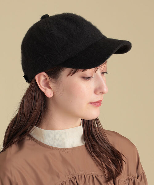 Ray BEAMS（レイビームス）の「Ray BEAMS / 6パネル シャギー キャップ（キャップ・レディース・ブラック/ホワイト・ONE SIZE）」の4枚目の写真