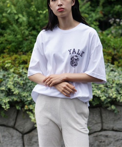 SUNNY  SPORTS（サニースポーツ）の「SUNNY SPORTS / サニースポーツ Y LOGO SS TEE イェール大学 カレッジプリントTシャツ（Tシャツ/カットソー・メンズ・ライトグレー/パープル/ホワイト・XX-LARGE/MEDIUM/X-LARGE/LARGE）」の2枚目の写真