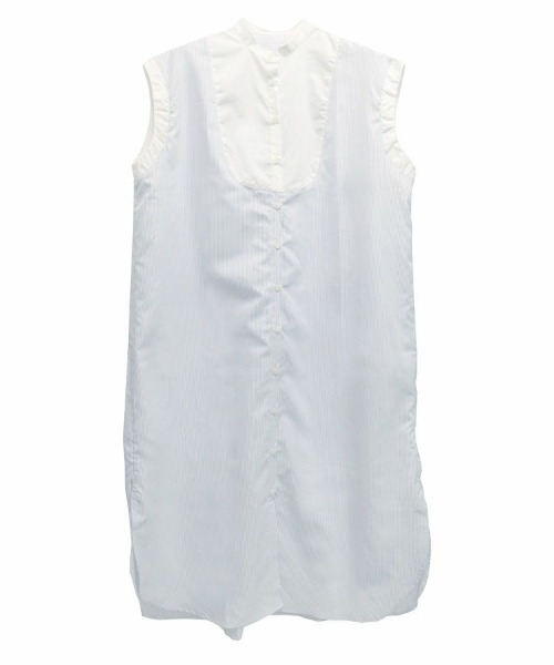 DONOBAN（ドノバン）の「ストライプブザム切替ワンピース（シャツワンピース・レディース・ホワイト/ライトブルー・F）」の11枚目の写真