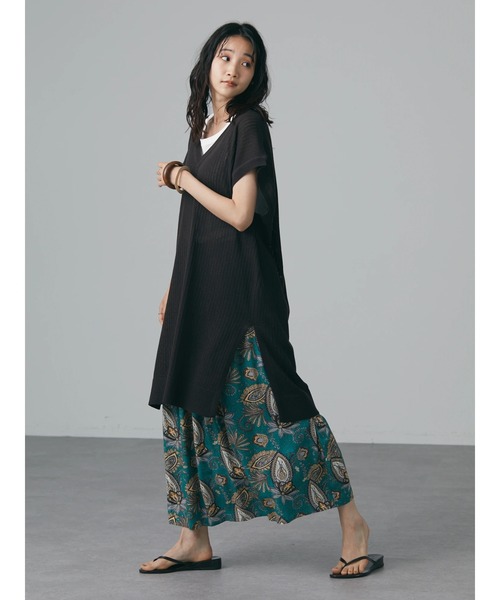 CRAFT STANDARD BOUTIQUE(クラフトスタンダードブティック)の「【手洗い】リブ切替えVネックジレ *◆(ベスト・レディース・ベージュ/チャコールグレー/グリーン・FREE)」の7枚目の写真