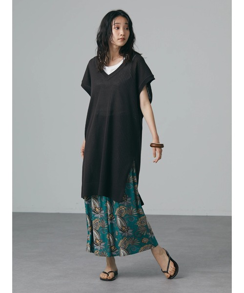 CRAFT STANDARD BOUTIQUE(クラフトスタンダードブティック)の「【手洗い】リブ切替えVネックジレ *◆(ベスト・レディース・ベージュ/チャコールグレー/グリーン・FREE)」の20枚目の写真