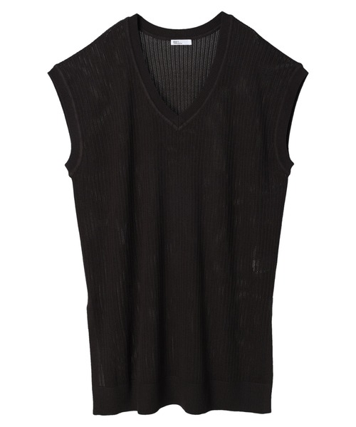 CRAFT STANDARD BOUTIQUE(クラフトスタンダードブティック)の「【手洗い】リブ切替えVネックジレ *◆(ベスト・レディース・ベージュ/チャコールグレー/グリーン・FREE)」の5枚目の写真
