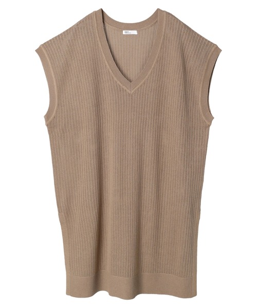 CRAFT STANDARD BOUTIQUE(クラフトスタンダードブティック)の「【手洗い】リブ切替えVネックジレ *◆(ベスト・レディース・ベージュ/チャコールグレー/グリーン・FREE)」の15枚目の写真