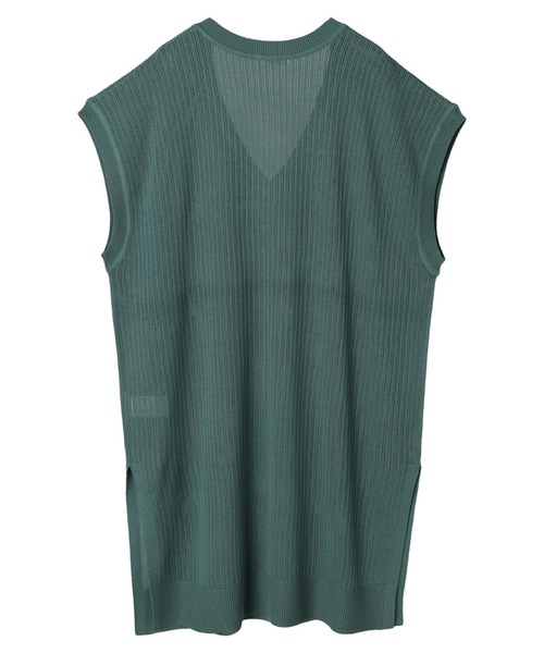 CRAFT STANDARD BOUTIQUE(クラフトスタンダードブティック)の「【手洗い】リブ切替えVネックジレ *◆(ベスト・レディース・ベージュ/チャコールグレー/グリーン・FREE)」の9枚目の写真