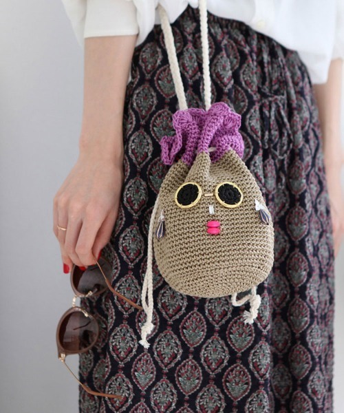 Paradise Picnic(パラダイスピクニック)の「トロピカルフルーツミニバッグ(かごバッグ・レディース・イエロー/レッド/ベージュ・FREE)」の2枚目の写真