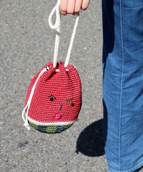 Paradise Picnic(パラダイスピクニック)の「トロピカルフルーツミニバッグ(かごバッグ・レディース・イエロー/レッド/ベージュ・FREE)」の1枚目の写真