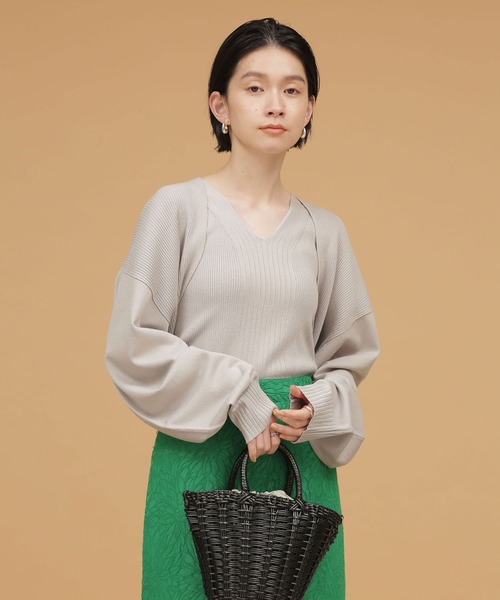 NANO universe（ナノユニバース）の「LB.03/ボレロセットアンサンブル（アンサンブル・レディース・グレー系その他4/ピンク/ネイビー・Ⅰ/Ⅱ）」の2枚目の写真