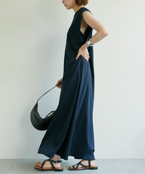 スムースコットンスクエアスリーブワンピース