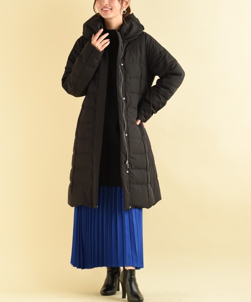 INTERPLANET(インタープラネット)の「エシカルストレッチタフタロングダウン(ダウンジャケット/コート・レディース・ベージュ/ブラック・FREE)」の16枚目の写真