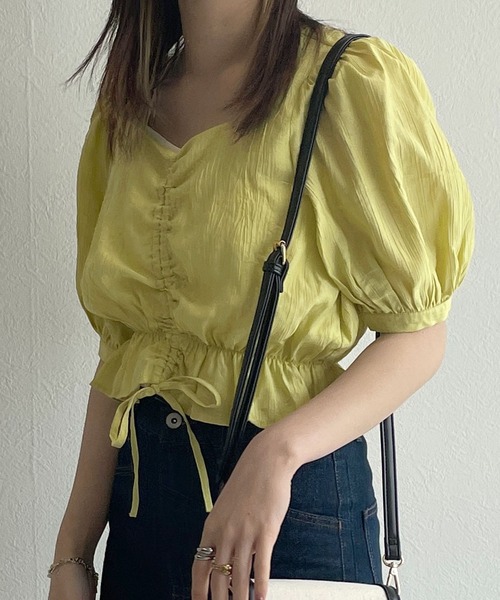 w closet(ダブルクローゼット)の「半袖ドロストブラウス(シャツ/ブラウス・レディース・ブラック系その他・FREE)」の11枚目の写真